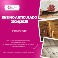 Abertas as inscrições - Admissão ao Ensino Articulado 2024/2025